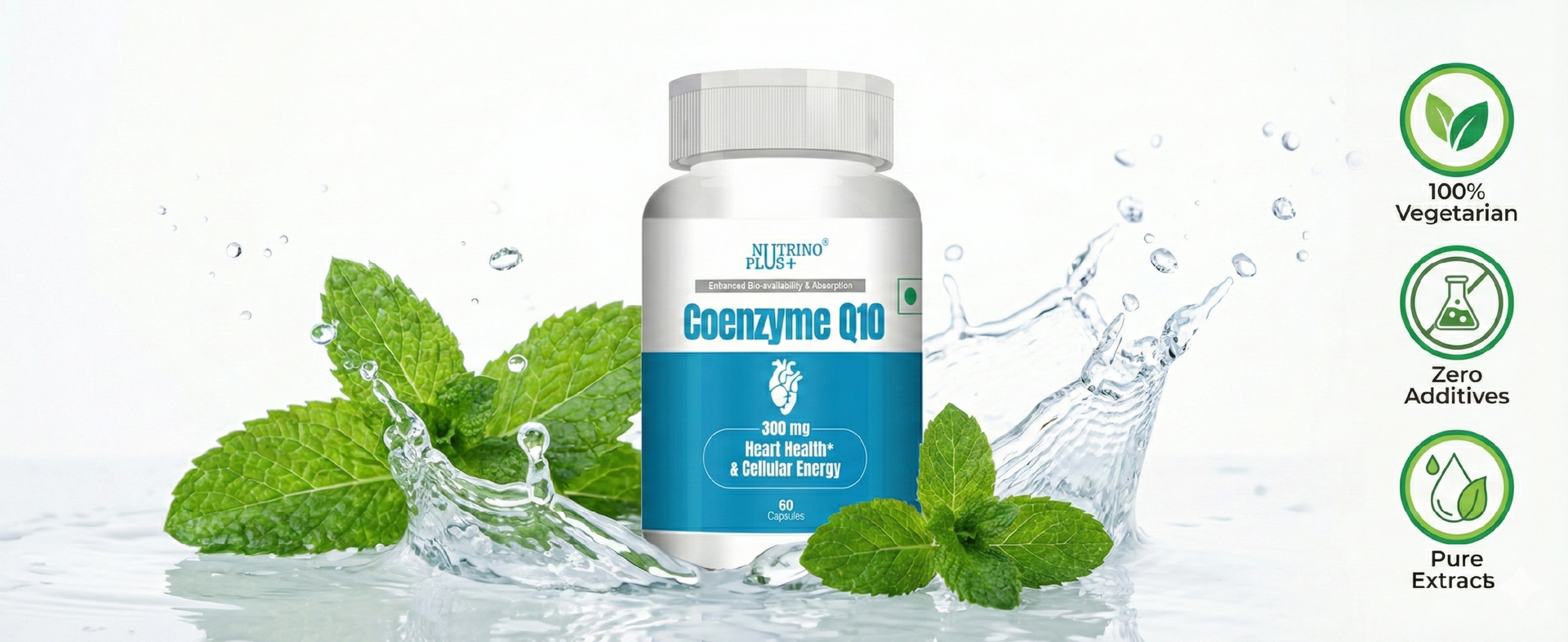 CoQ10 300mg Capsules | Coenzyme Q10 Supplement for Heart Function Support | High Absorption | Antioxidant Support | Veg Capsules | Formulated in USA | 60 Count | No Additives