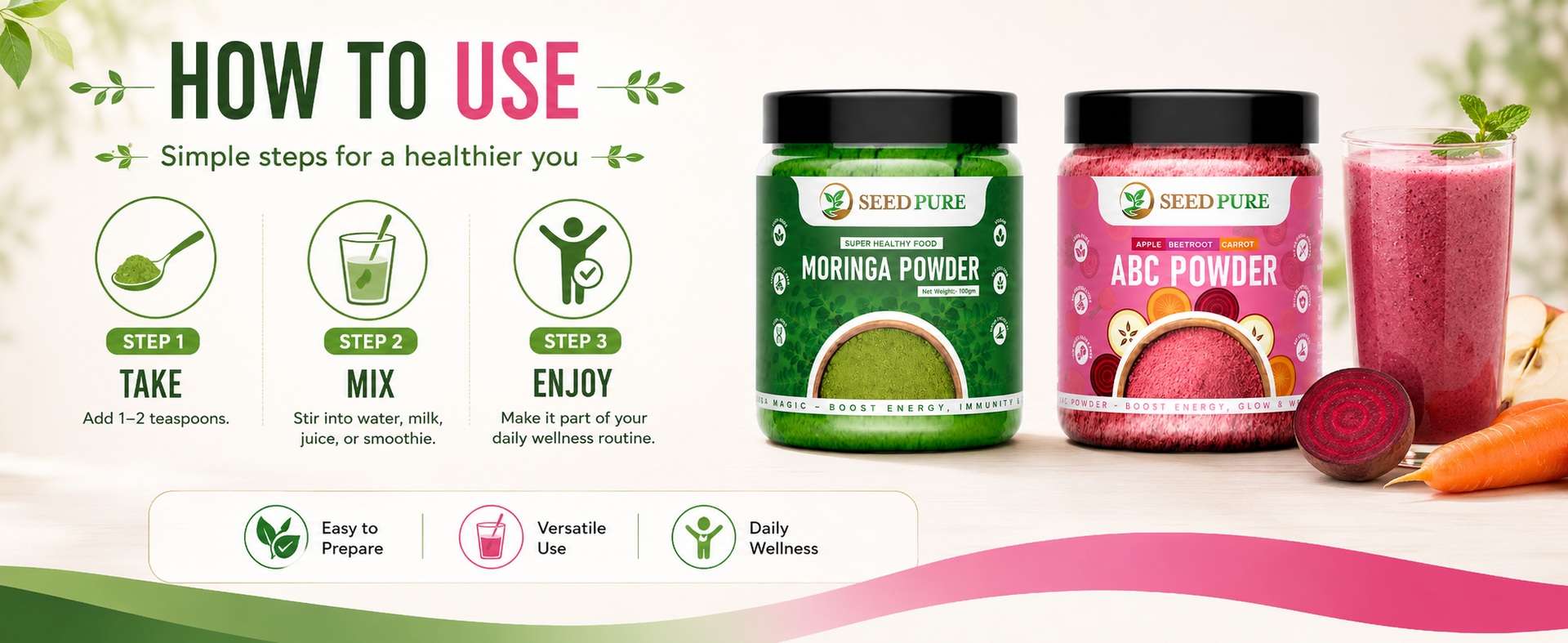 SEEDPURE ABC & Moringa Malt Health Drink Mix 200g