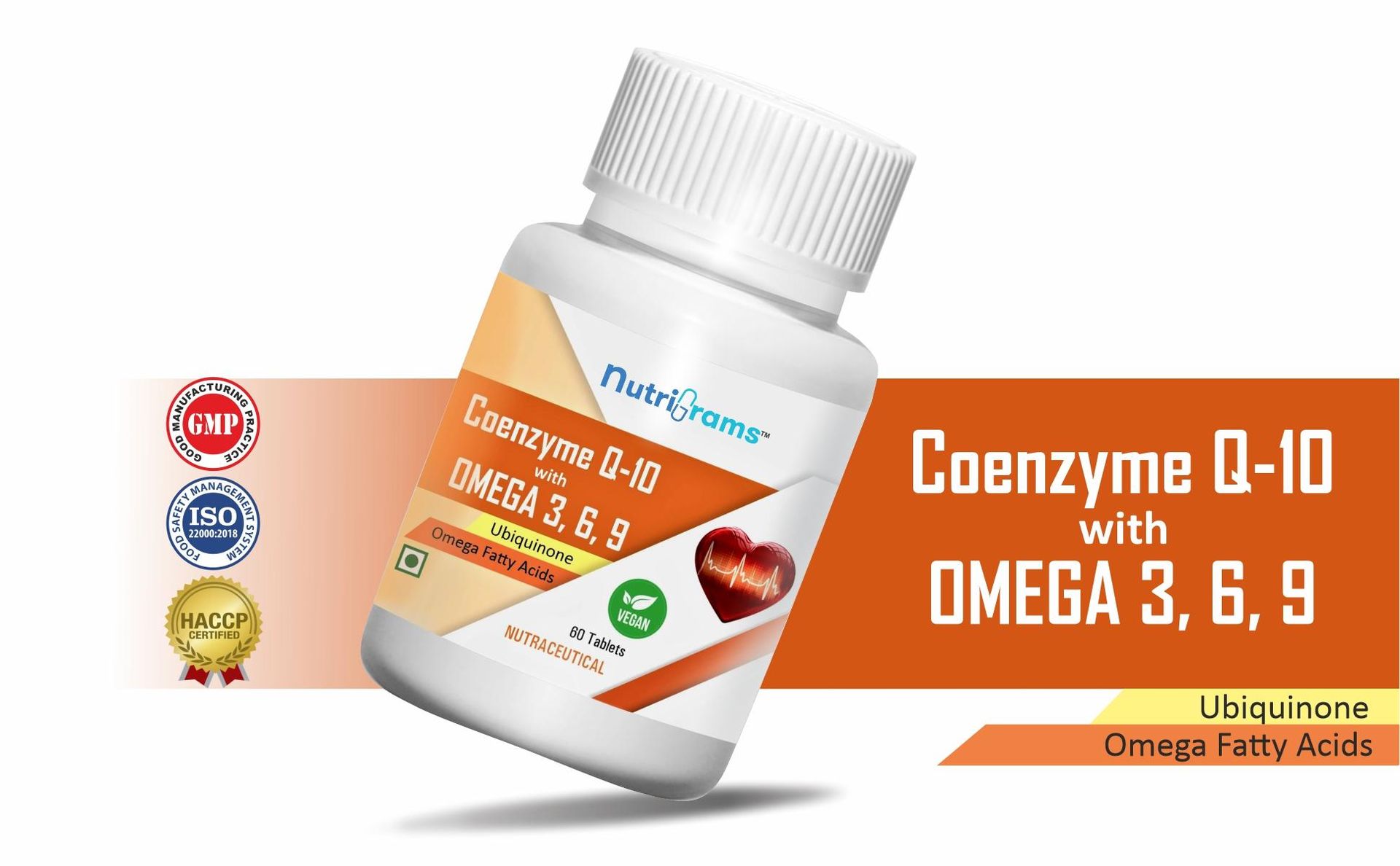 Microencapsulated Coenzyme Q10 with Omega 369 Vegan Supplement for Healthy Heart, Cellular ATP Levels, Brain Health, Antioxidant, High Absorption CoQ10 Supplement - 60 Tablets