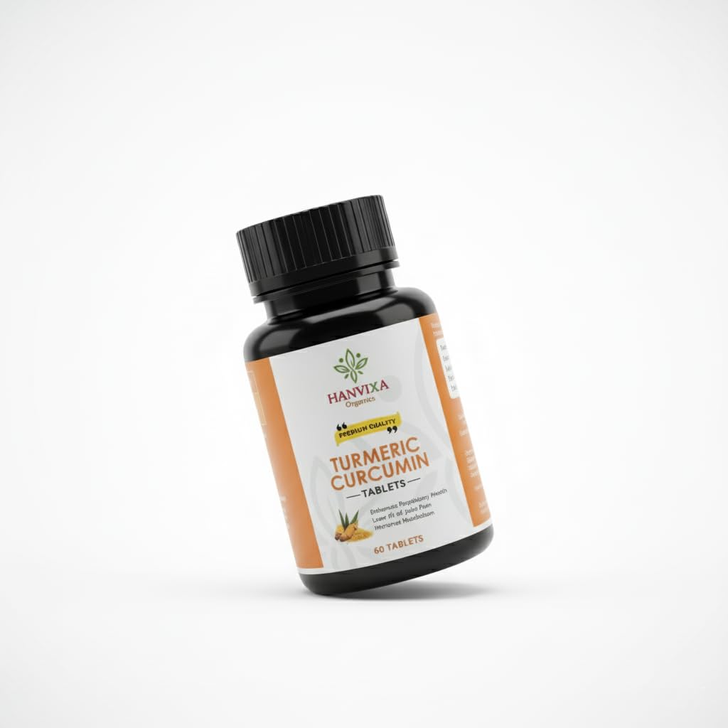 Turmeric Curcumin Tablets – 60 Count, Natural Anti-Inflammatory Supplement Supports Joint & Immune Health.