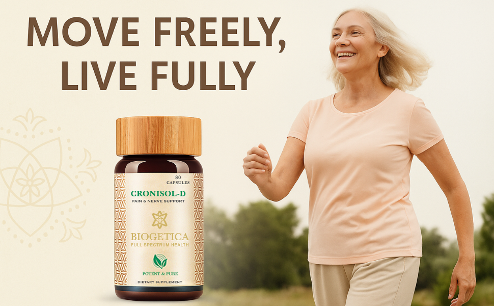 CRONISOL-D Pain & Nerve Support Supplement, Improves Energy Level, Balances Synapses, 80 Capsules