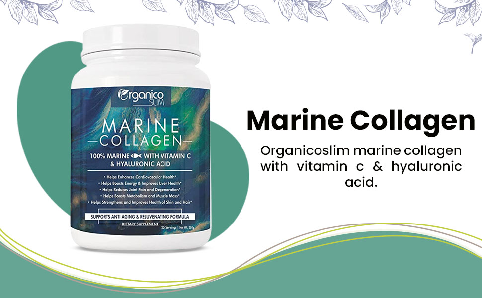 Marine Collagen Powder with Vitamin C & Hyaluronic Acid | For Hair and Skin Health | Metabolism Booster and for Muscle Health | 250 gm