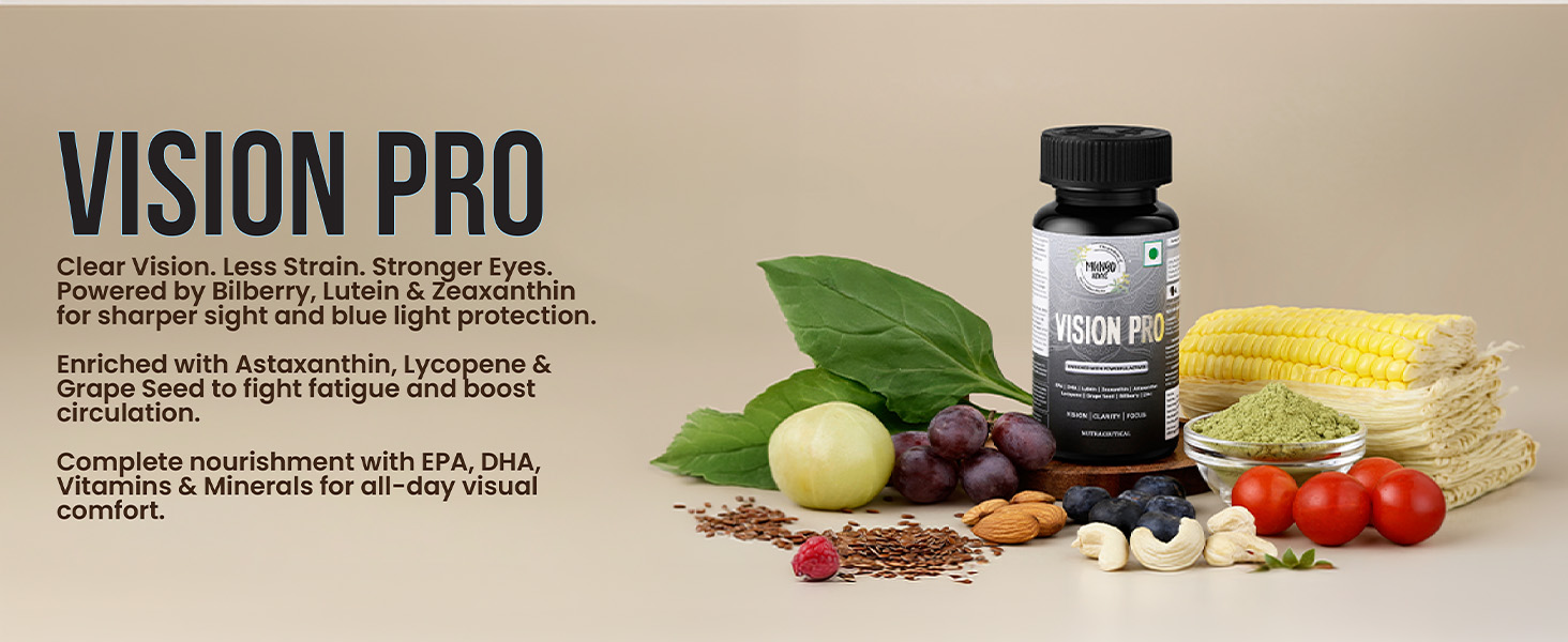 Vision Health Combo | Vision Pro + Sea Buckthorn & Curcumin Pro | Lutein, Zeaxanthin, Bilberry, Astaxanthin, Omega-3, Omega-7 & Curcumin | Eye, Skin & Immunity Support | Digital Lifestyle Wellness
