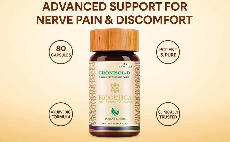 Cronisol-D Pain & Nerve Support Capsules, Ayurvedic Supplement, Unflavoured, 80 Capsules