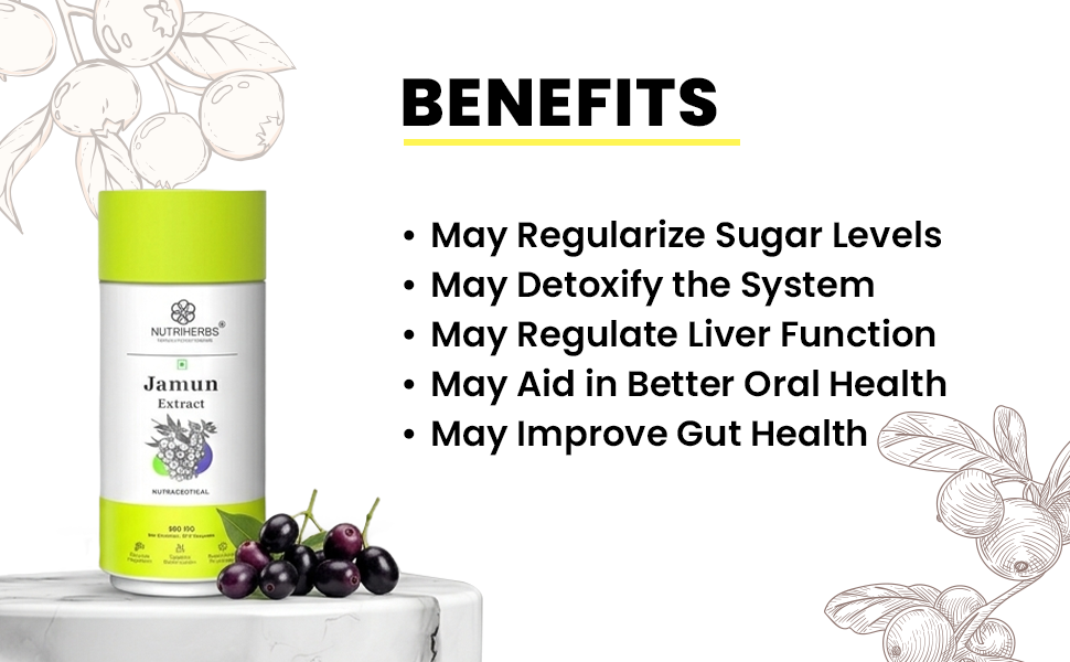 NUTRIHERBS Jamun Seed Extract Capsules 800mg | Herbal Supplement for Diabetes Management | Ayurvedic Sugar Control & Digestive Health Support | Natural Blood Sugar Balancing & Metabolic Wellness