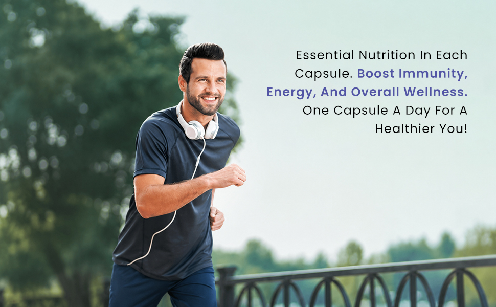 Men's Daily Energy Essential, 60 Capsules | Daily Wellness & Nutritional Support Formula with Ashwagandha, Shilajit, Maca Root, Panax Ginseng, Zinc, CoQ10 & Amino Acids | Men's Daily Supplement