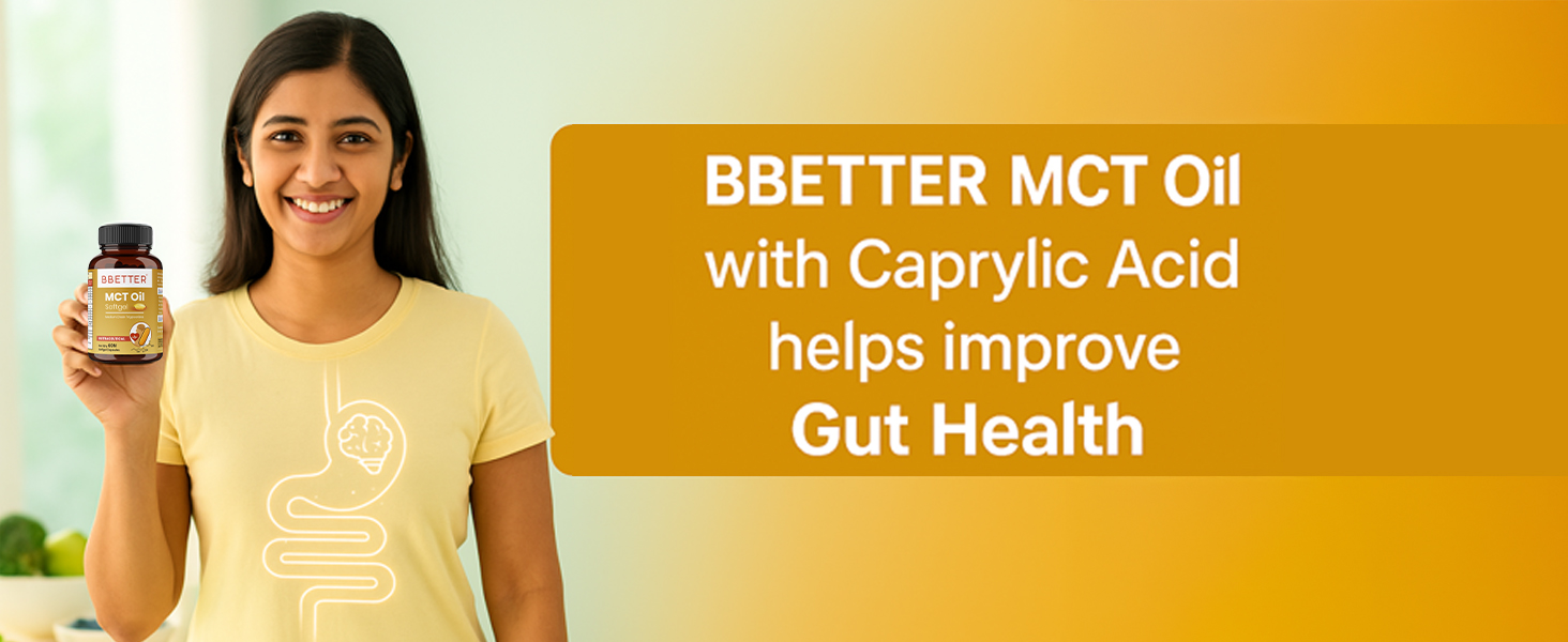 BBETTER MCT Oil Softgels | C8 Caprylic & C10 Capric Acid | Supports Energy, Metabolism, Focus & Brain Function | Keto & Paleo Friendly | 60 Softgels