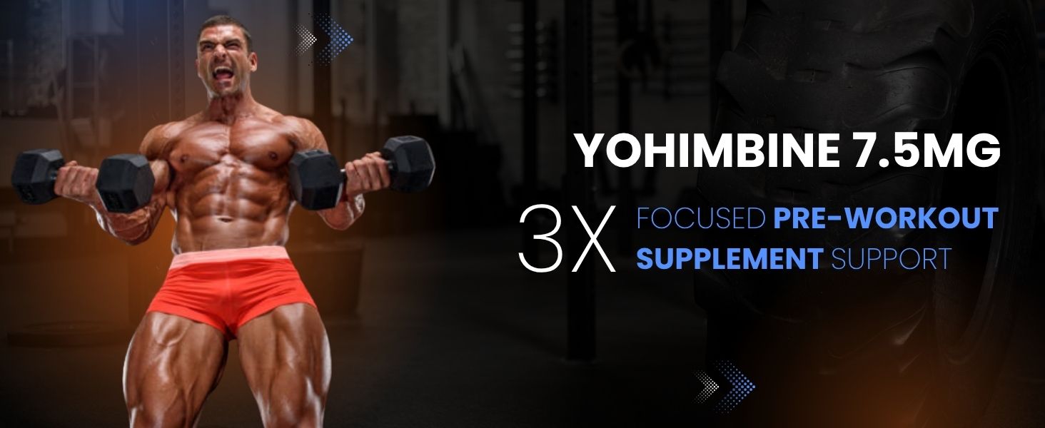 Yohimbine Hcl 7.5mg | Maximum Strength Stubborn Fat Burner | Pre workout Supplement for Men and Women | Pharmaceutical & USP Grade | 60 Capsules by VitaminHaat