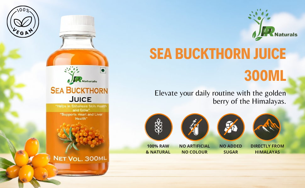 Sea Buckthorn Juice | 100 Percent Natural Himalayan Berry Extract Rich in Omega Fatty Acids Antioxidants and Vitamins for Immunity Energy Skin Health (300Ml) | Color Trans-Round | Size ...