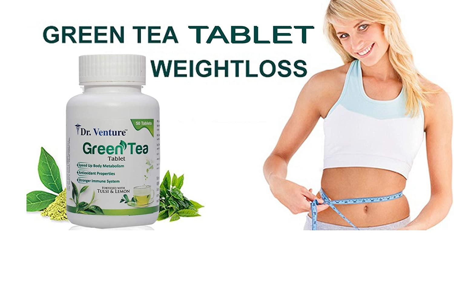 Green Tea Tablet with Tulsi & Lemon for Weight Loss & have Anti- Oxidant Properties- 2000 mg (Pack of 50 Tablets)