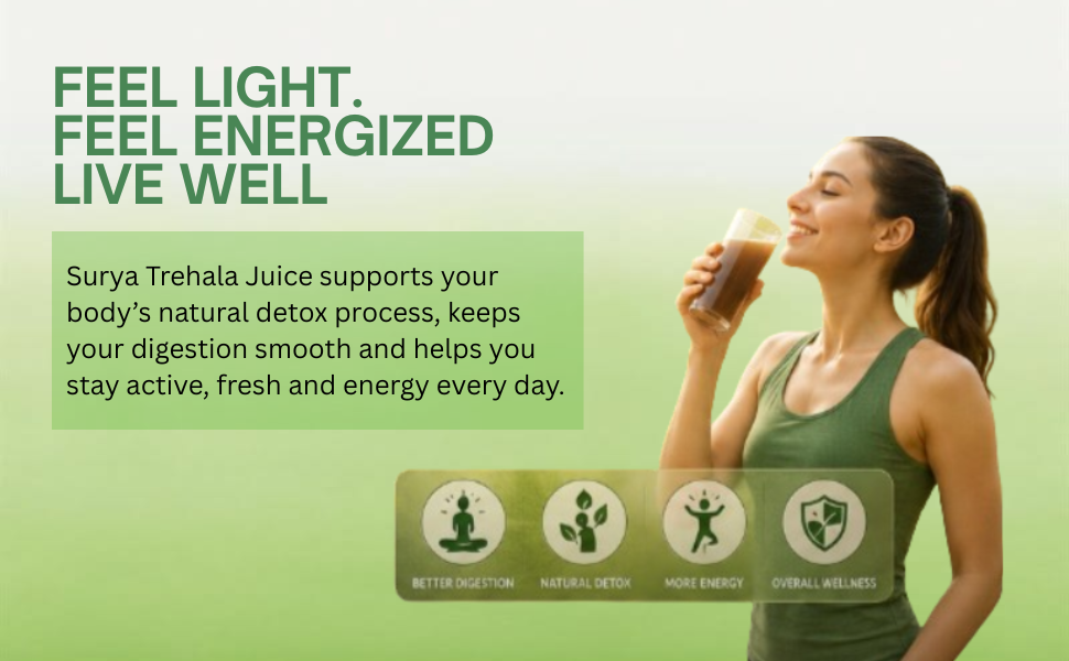 Surya Triphala Juice, Ayurvedic Detox Drink with Harad, Baheda, Amla, Noni and Aloe Vera, 500ml