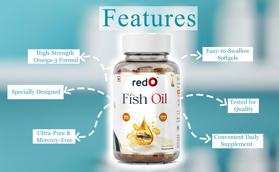 redO Fish Oil Omega-3 2000mg EPA DHA Marine Formula 60 Capsules
