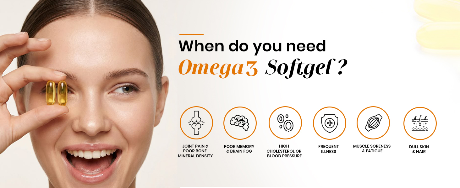 Triple Strength Omega 3 Fish Oil Capsules 2500mg | EPA - 900mg, DHA - 600mg, Vitamin E and Vitamin D3 | Supports Heart, Brain, Joints & Eye Health | No Fishy Burps, Lemon Flavour - 30 Softgels | Pack of 3