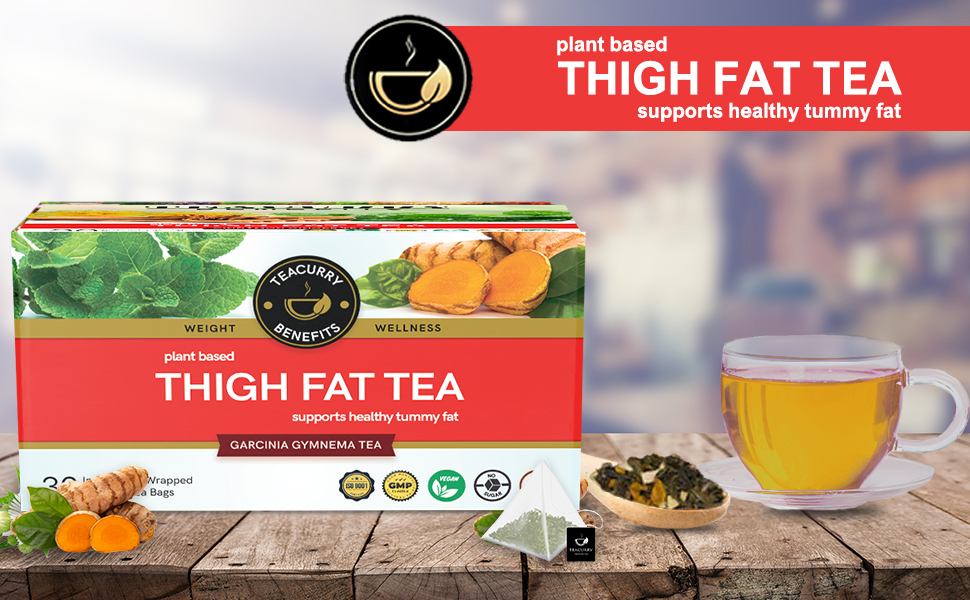 TEACURRY Thigh Fat Hibiscus Tea (1 Month Pack, 30 Tea Bags)-Helps To Reduce Thigh Fat For Both Men Women,100 Grams