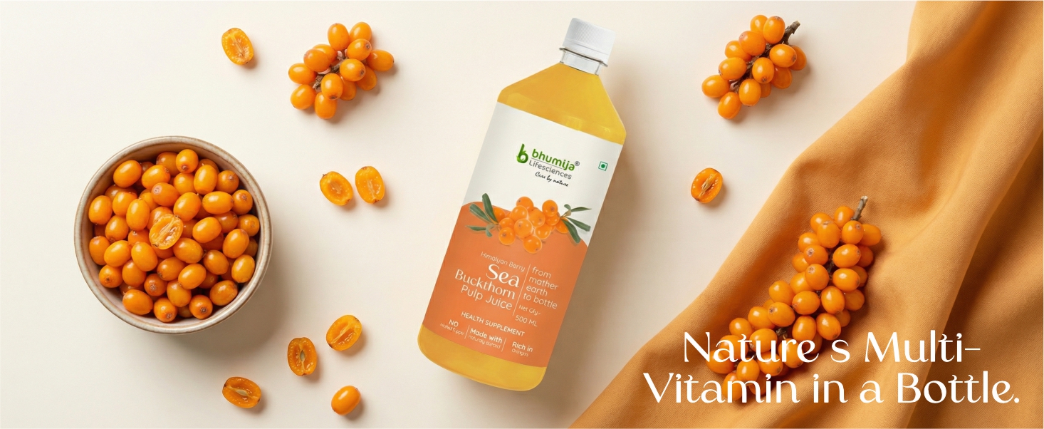 Bhumija Lifesciences Himalayan Sea Buckthorn Pulp Concentrate 500ml Juice