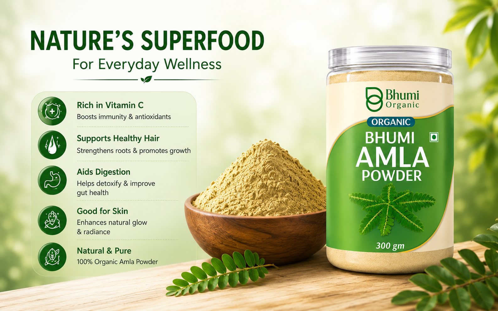 Bhumi Amla Powder For Eating 300g