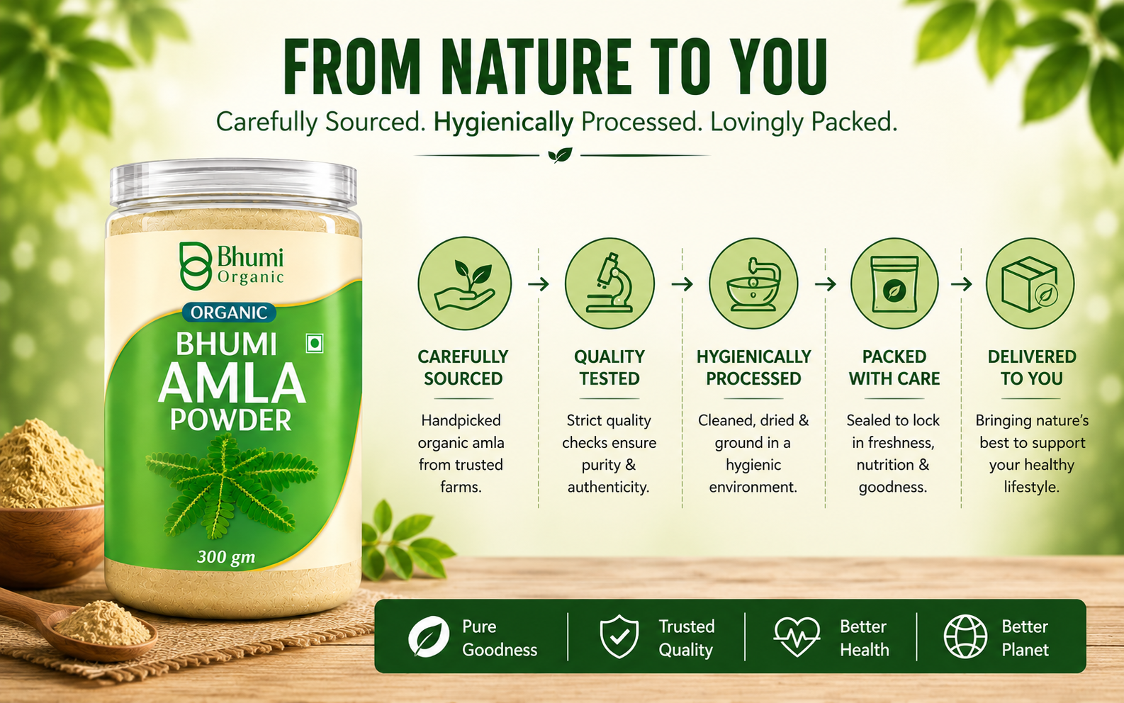 Bhumi Amla Powder For Eating 300g