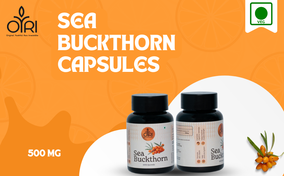 Sea Buckthorn 500 mg | Omega-7 for Skin Glow, Hormonal Balance & Immunity | Supports Digestion & Women’s Wellness | Antioxidant-Rich Superfruit Extract