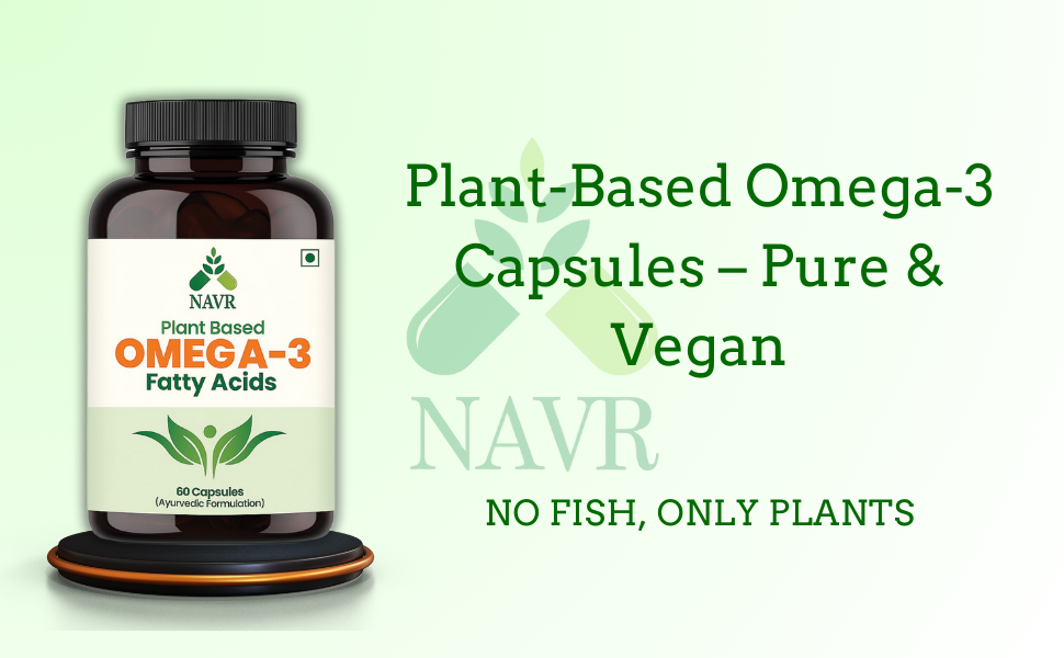 NAVR Herbal Omega 3-6-9 Supplement | Heart Support Brain & Joint Health Support - 60 capsule