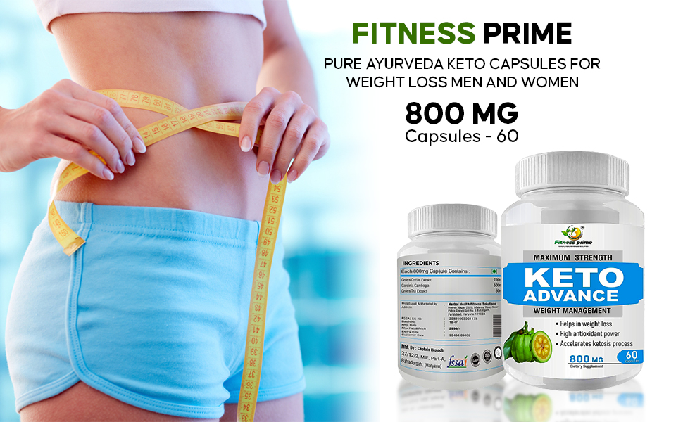 Keto Advance 800mg Capsules for Weight Management | 60 Capsules | Metabolic Function Support | Appetite Management | Energy Support | Herbal Wellness Supplement