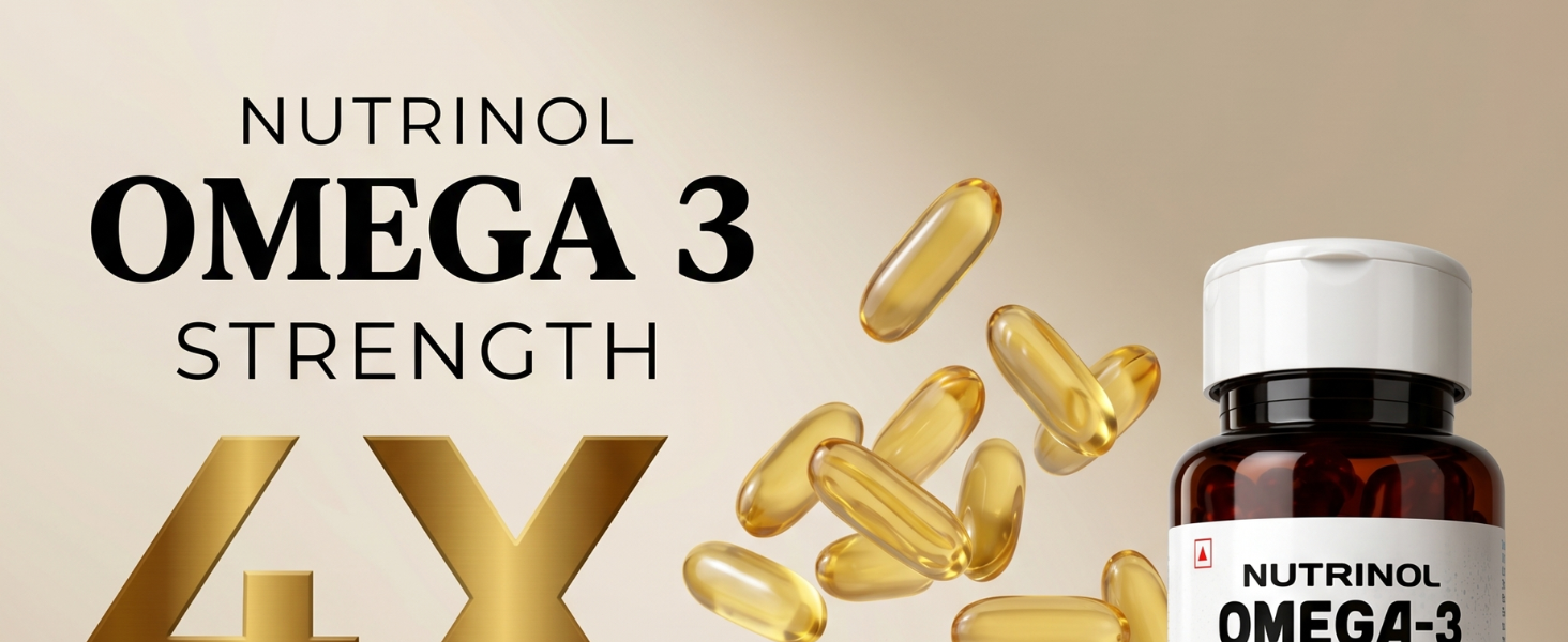 Knoll Nutrinol Fish Oil Omega 3 Capsules 1000mg | EPA & DHA Softgels for Heart, Brain, Bones & Joint Support | Daily Omega 3 Supplement for Men & Women | 60 Capsules (Pack of 1)