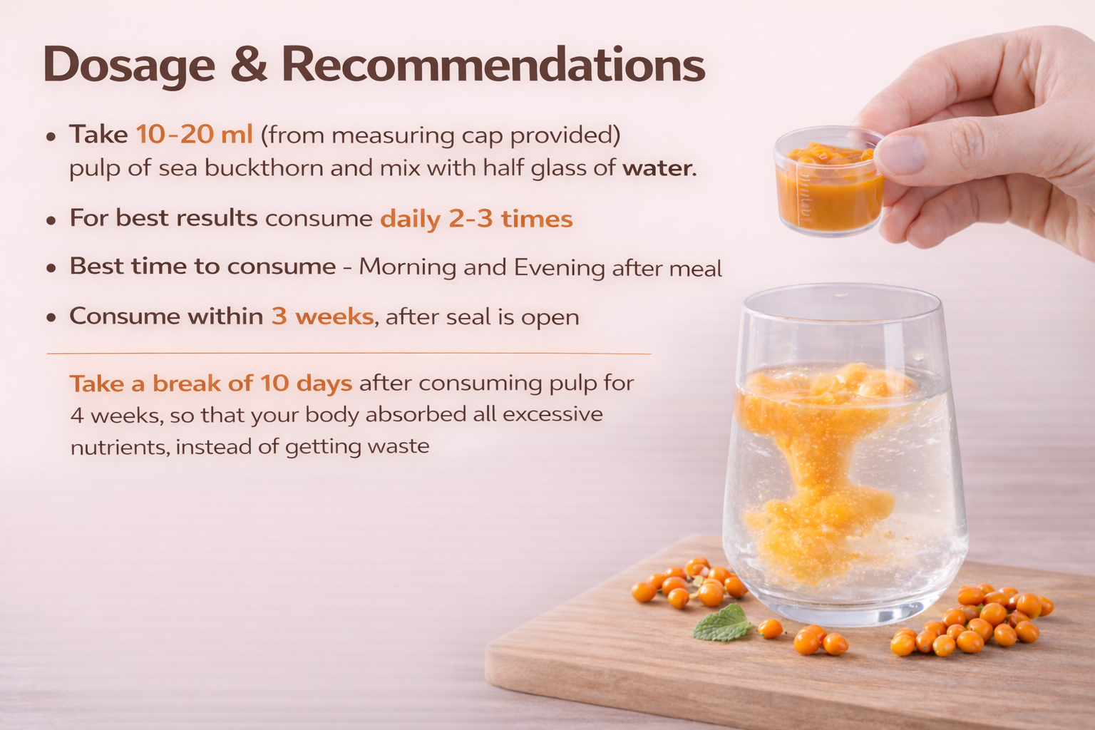 Himalayan Sea Buckthorn Pulp Concentrate 350 ml | Rich in Omega 3, 6, 7 & 9 | Natural Source of Vitamins & Minerals | Supports Overall Wellness.