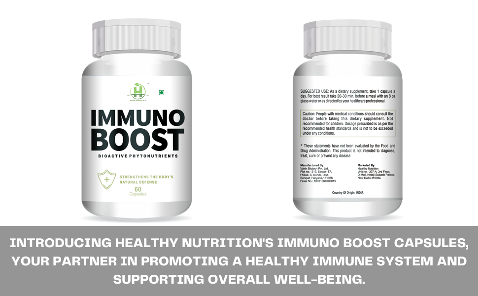 Healthy Nutrition - Just for the Health of it Immuno Boost Capsules Helps to Promote Healthy Immune | Antioxidant (60 Capsules)