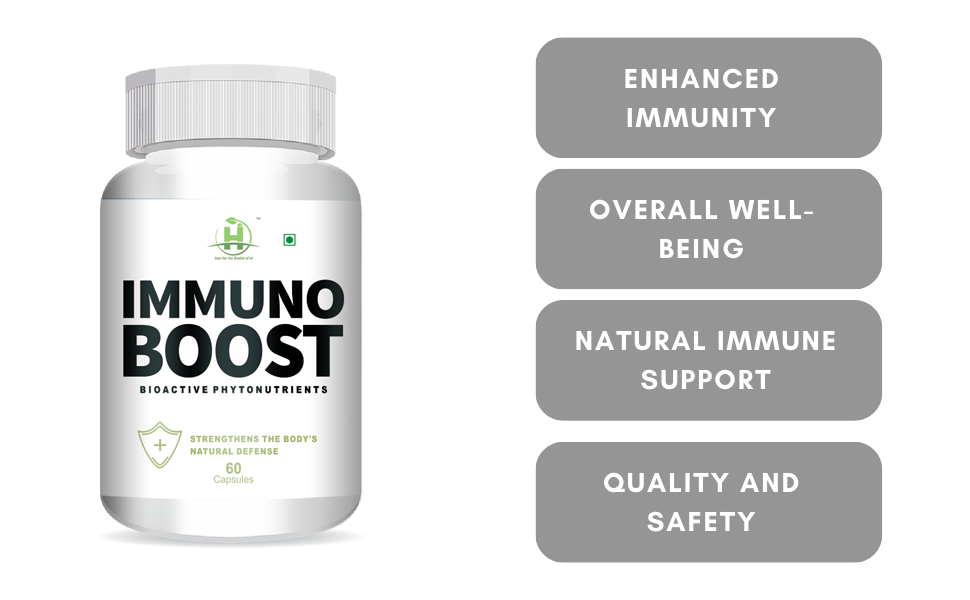 Healthy Nutrition - Just for the Health of it Immuno Boost Capsules Helps to Promote Healthy Immune | Antioxidant (60 Capsules)