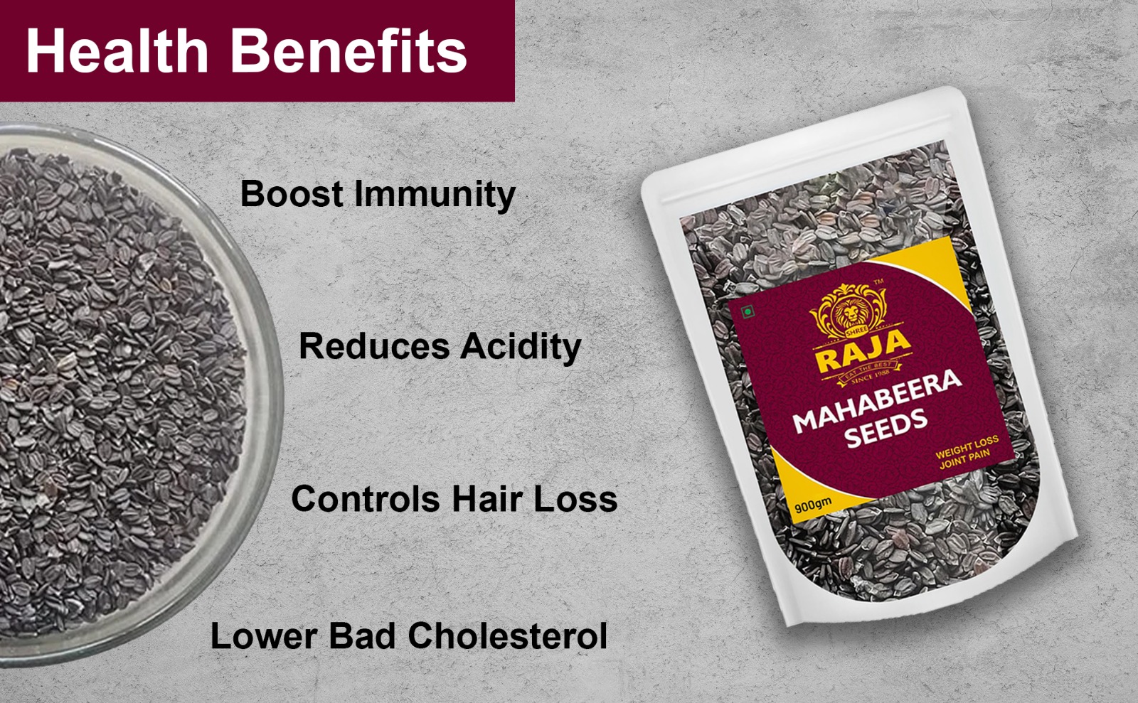 Shree Raja Mahabeera Seeds 900gm (Pack of 1) Natural Relief for Knee Pain and Joint Wellness Premium Mahabeera Seeds for Knee Pain Relief, Bone Health for Daily Use