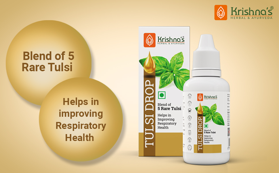 Krishna's Tulsi Drops- Concentrated Drops of 5 Rare Tulsi for Natural Immunity Boosting 10 ml |No Added Preservatives | Manufactured in Glass DistillationUnit