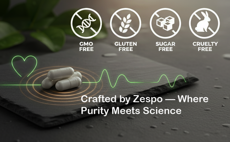 Zespo Citrus Bergamot Supplement 1200mg with Olive Leaf, 90 Veg Capsules