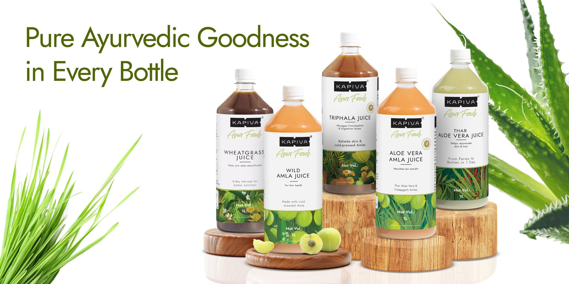 Kapiva Thar Aloe Vera Juice (With Pulp) | Rejuvenates Skin And Hair | Natural Juice Made Within 4 Hours Of Harvesting | No Added Sugar, 1L