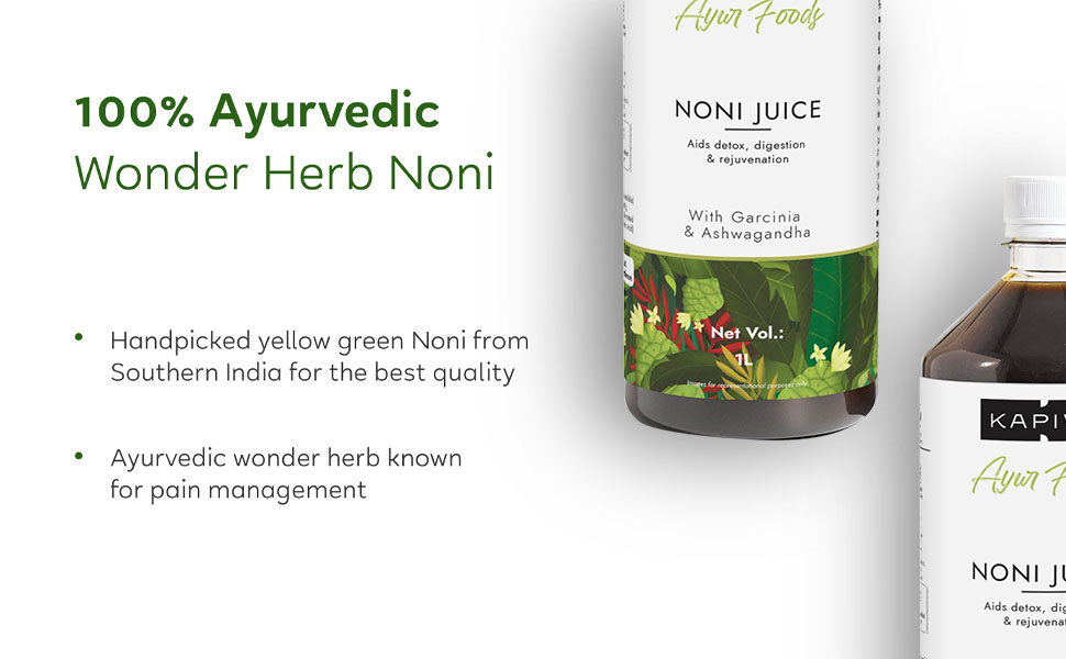 Kapiva Noni Juice (1L) - Rich in Antioxidants, Boosts Energy, Builds Immunity, Natural Detoxifier