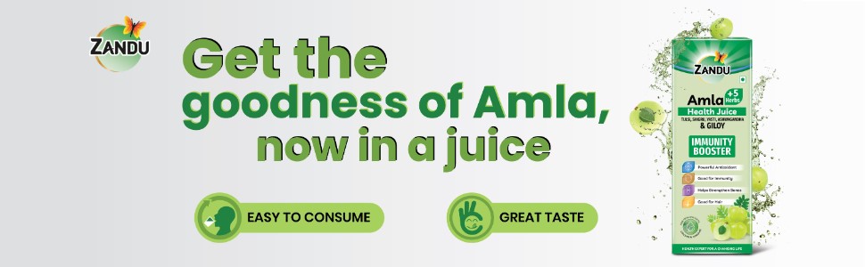 ZANDU HEALTH JUICE Amla + 5 Herbs Health Juice Ayurvedic Immunity Booster Powerful Antioxidant (1000ml)