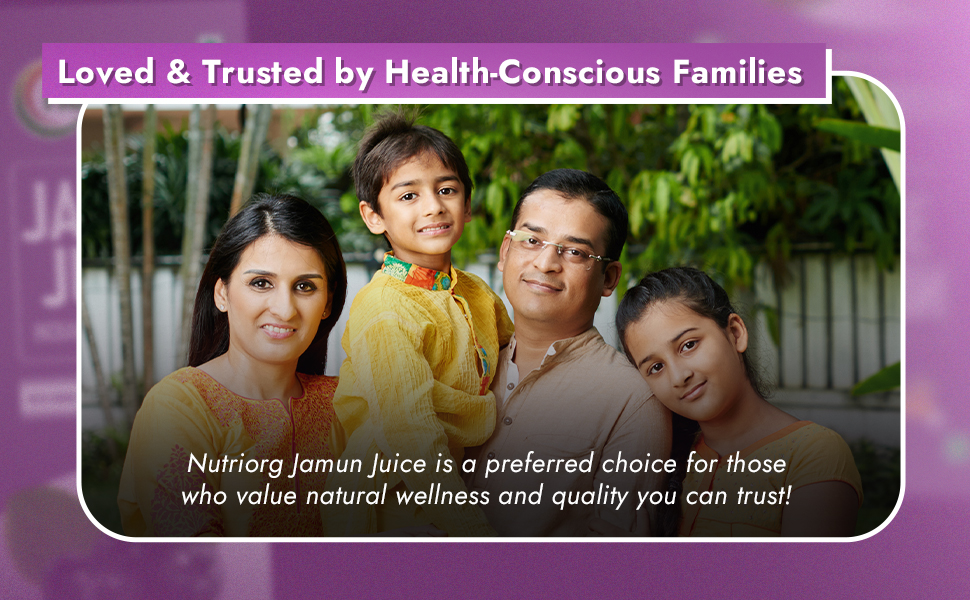 Nutriorg Jamun Juice | 500 ml | Pure Jamun Juice for Diabetes Care | Controls Blood Sugar Levels | Blood Purification | No Added Sugar, Preservatives, or Colors