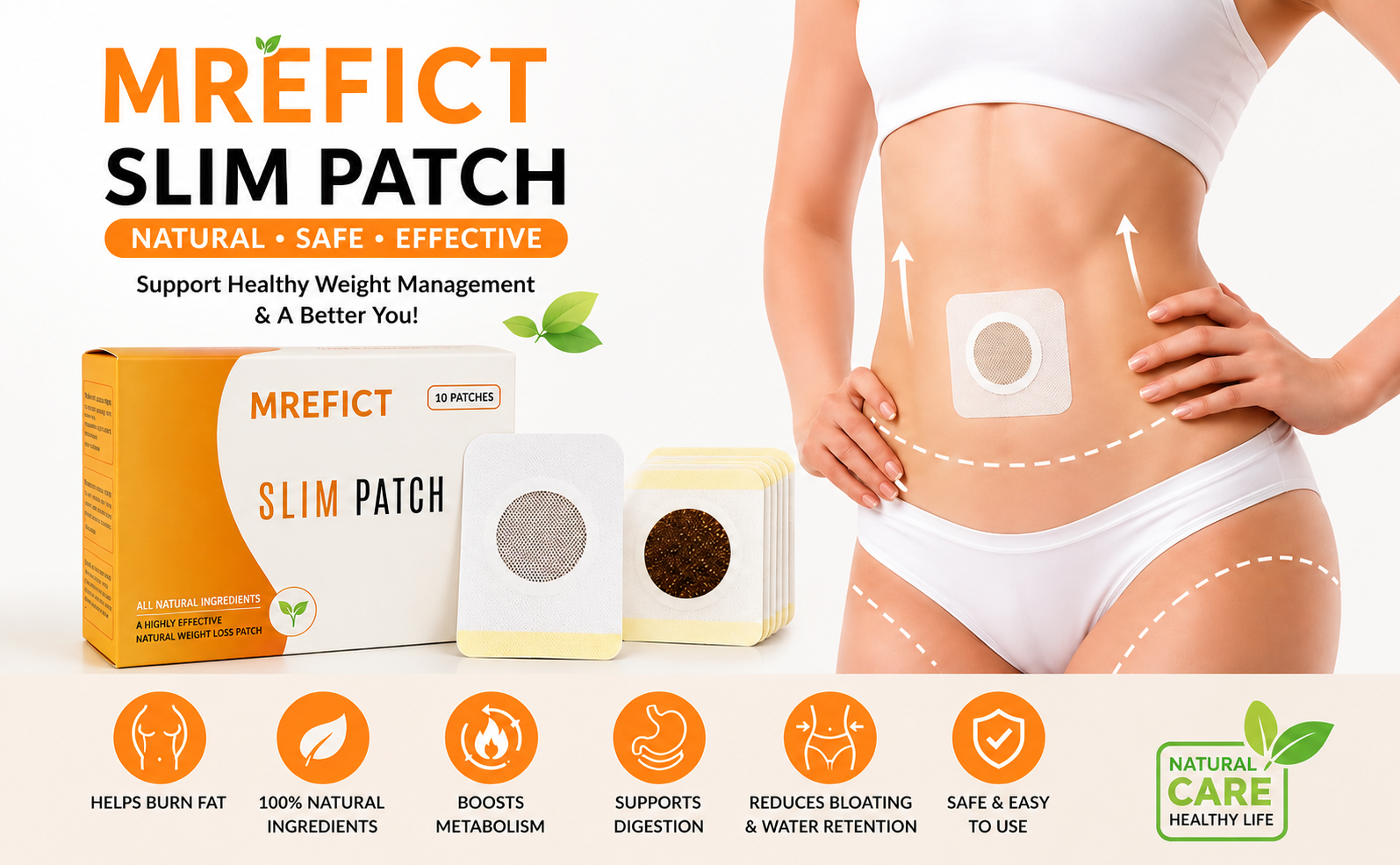 Herbal Body Care Patches, Breathable Adhesive Wellness for Abdomen, Waist, Arms & Legs, Comfortable Daily Use, Easy to Apply, Individually Sealed Skin Patches, 10 PCS