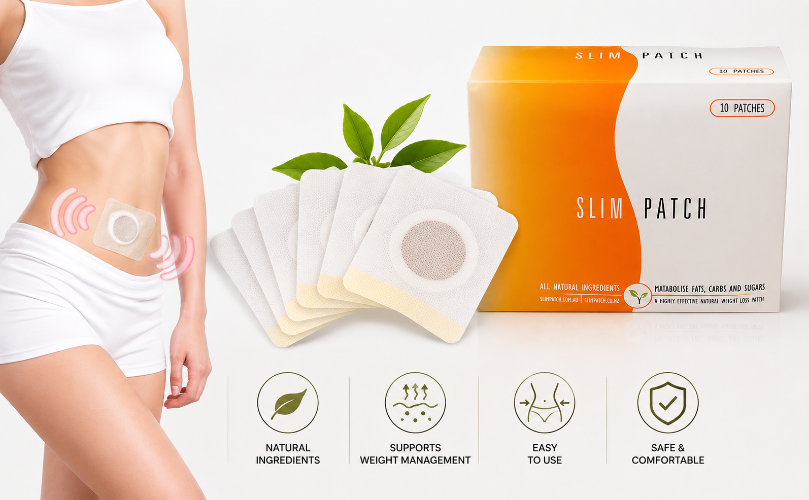 Herbal Body Care Patches, Breathable Adhesive Wellness for Abdomen, Waist, Arms & Legs, Comfortable Daily Use, Easy to Apply, Individually Sealed Skin Patches, 10 PCS