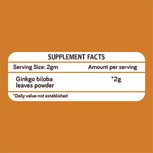 KILLI Ginkgo biloba Leaves Powder, 100g