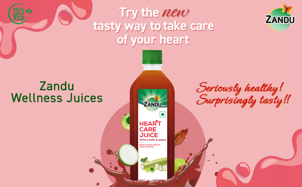 Zandu Heart Care Juice 1L| Helps Maintain Healthy Heart Function | Relieves Stress & Boosts Immunity