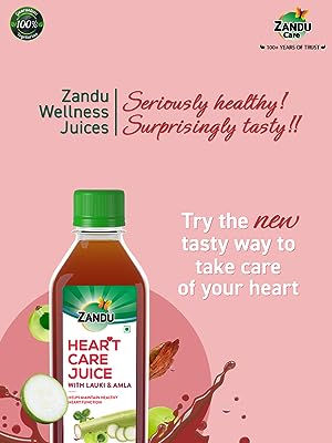 Zandu Heart Care Juice 1L| Helps Maintain Healthy Heart Function | Relieves Stress & Boosts Immunity