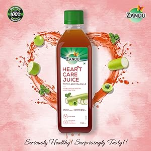 Zandu Heart Care Juice 1L| Helps Maintain Healthy Heart Function | Relieves Stress & Boosts Immunity