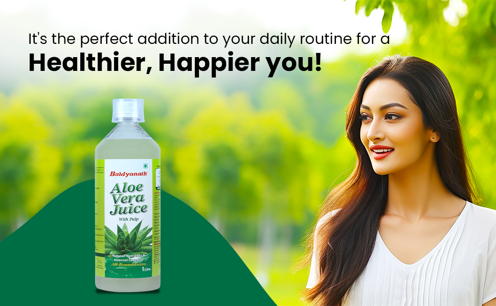 Baidyanath Pure Aloe Vera (with Pulp) (2L, 1L X 2) | No Added Sugar or Flavor | Source of Natural Nutrients, Boosts Immunity and Digestion
