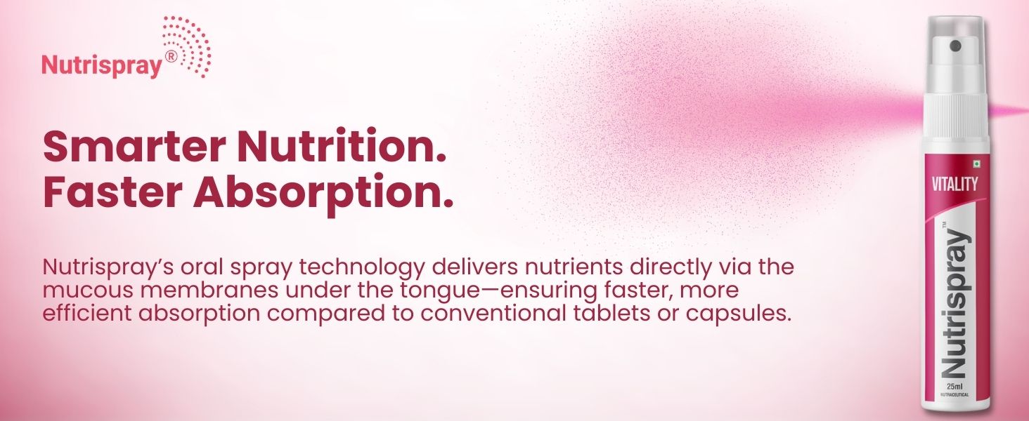Vitality Iron & Beetroot Oral Spray 25 ml | Fast-Absorbing Iron Supplement with Beetroot | Supports Energy, Healthy Blood Formation & Immune Health | Apple Flavour | For Men & Women
