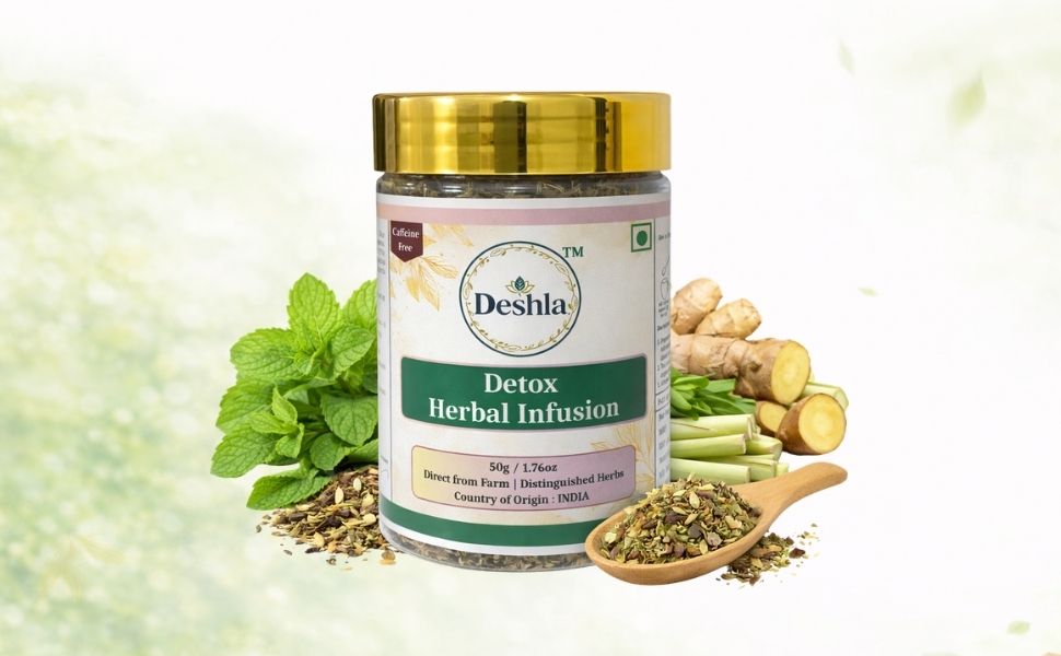 Detox Herbal Infusion Tea | Caffeine-Free Ayurvedic Herbal Blend for Daily Wellness, Digestion Support & Refreshing Natural Tea Experience