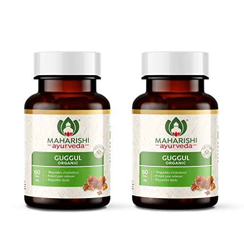 Maharishi Ayurveda Organic Guggul-Tablets | Supports Healthy Cholesterol Levels & Digestion| Joints Detoxification| Weight Management | Antioxidant - 60 Tablets X 2 Pack (120 Tab)