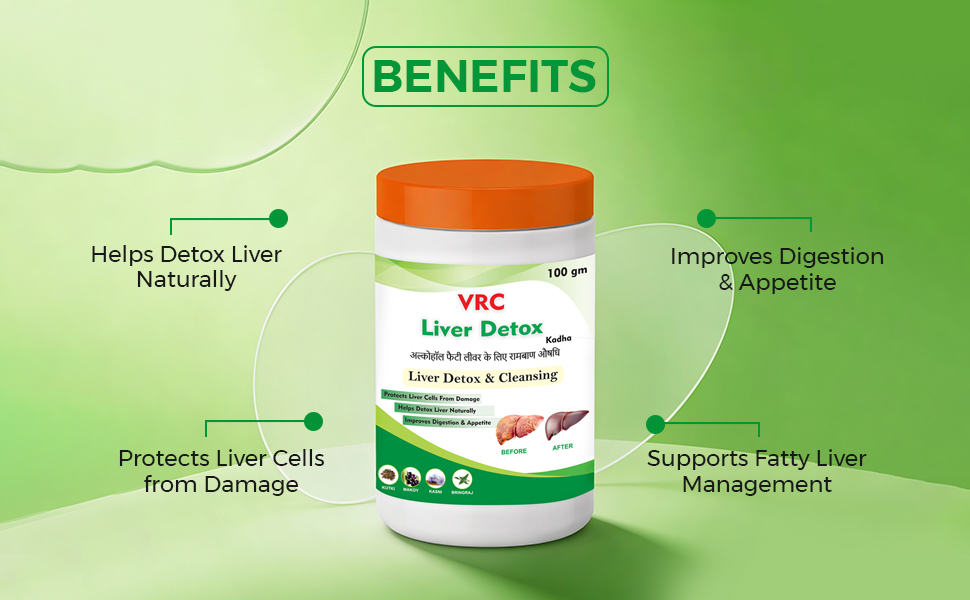 Liver Detox Kadha 100g | Powder For Detox & Cleansing Fatty Liver | Improves Digestion and Appetite | Ayurvedic Supplement with Kutki, Makoy, Kasni, Bringraj and 9 Extra Herbs