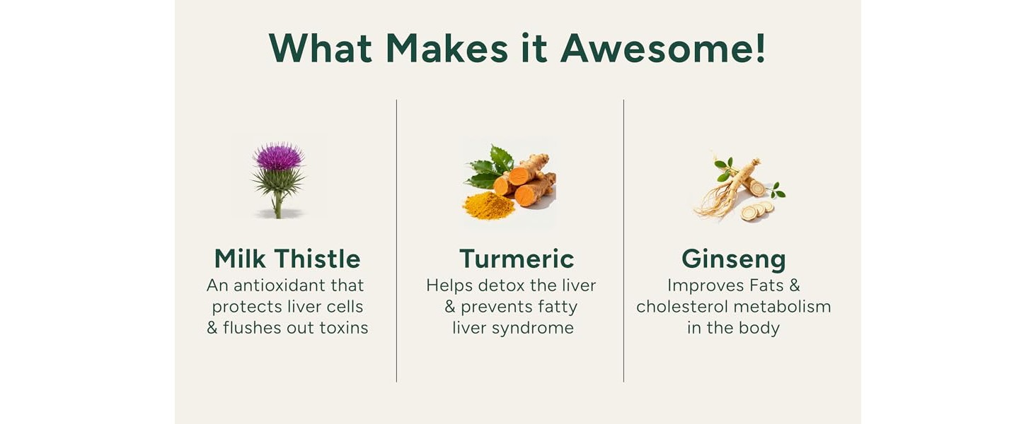 Liver Detox Effervescent 60 Tablets for Men & Woman | 250mg Milk Thistle, 600mg NAC, Turmeric & 10 Superherbs with Vitamin C | Plant-Based Supplement for Liver Cleanse, Gut Health & Toxin Flush | Vegan, No Sugar, Lemon Flavor (Pack of 3)