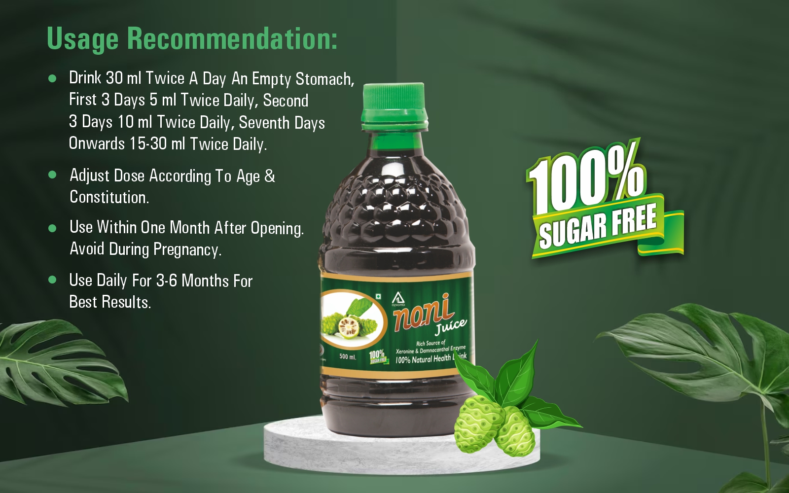 Aplomb Noni Juice (500 ml) | Antioxidant-Rich Herbal Juice for Immunity Boost | Natural Body Detoxifier & Metabolism Support Drink | Ayurvedic Wellness Juice for Daily Health & Vitality