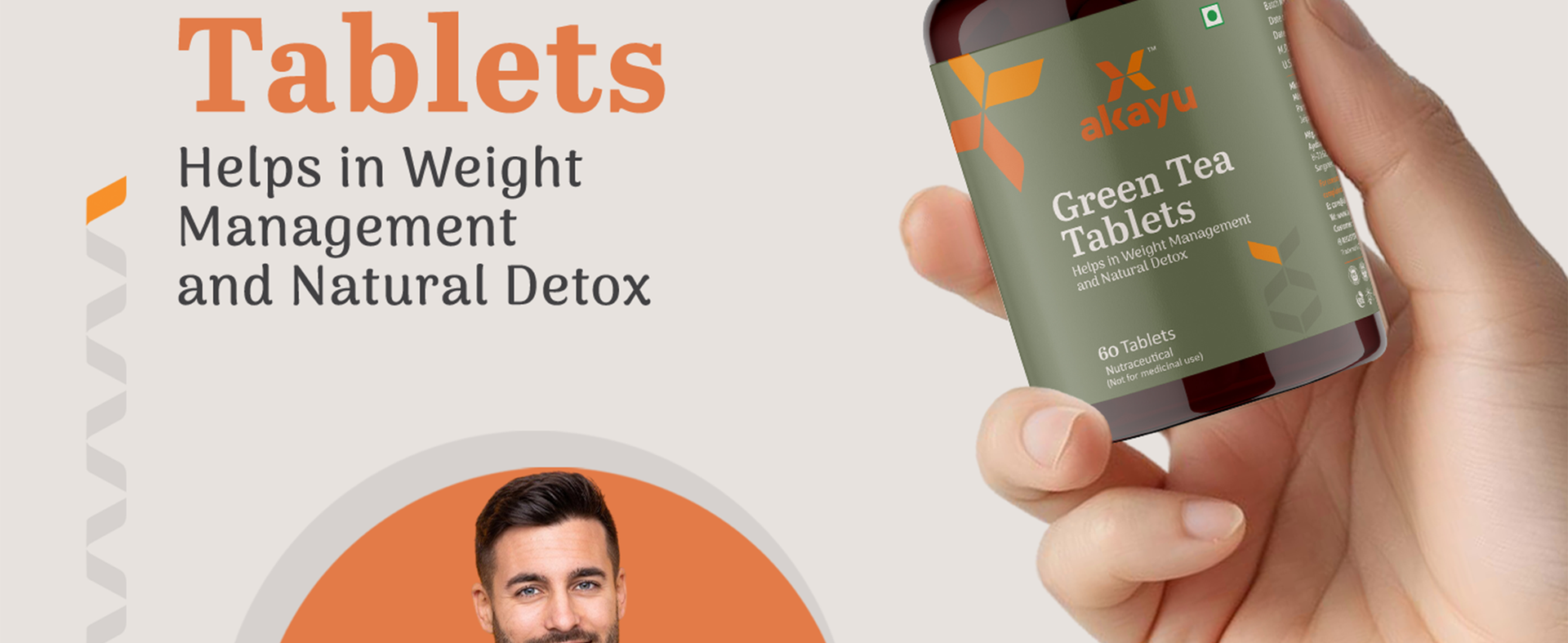 Akayu Green Tea Tablets with Tulsi, Dalchini & Green Tea (60 Tablets)