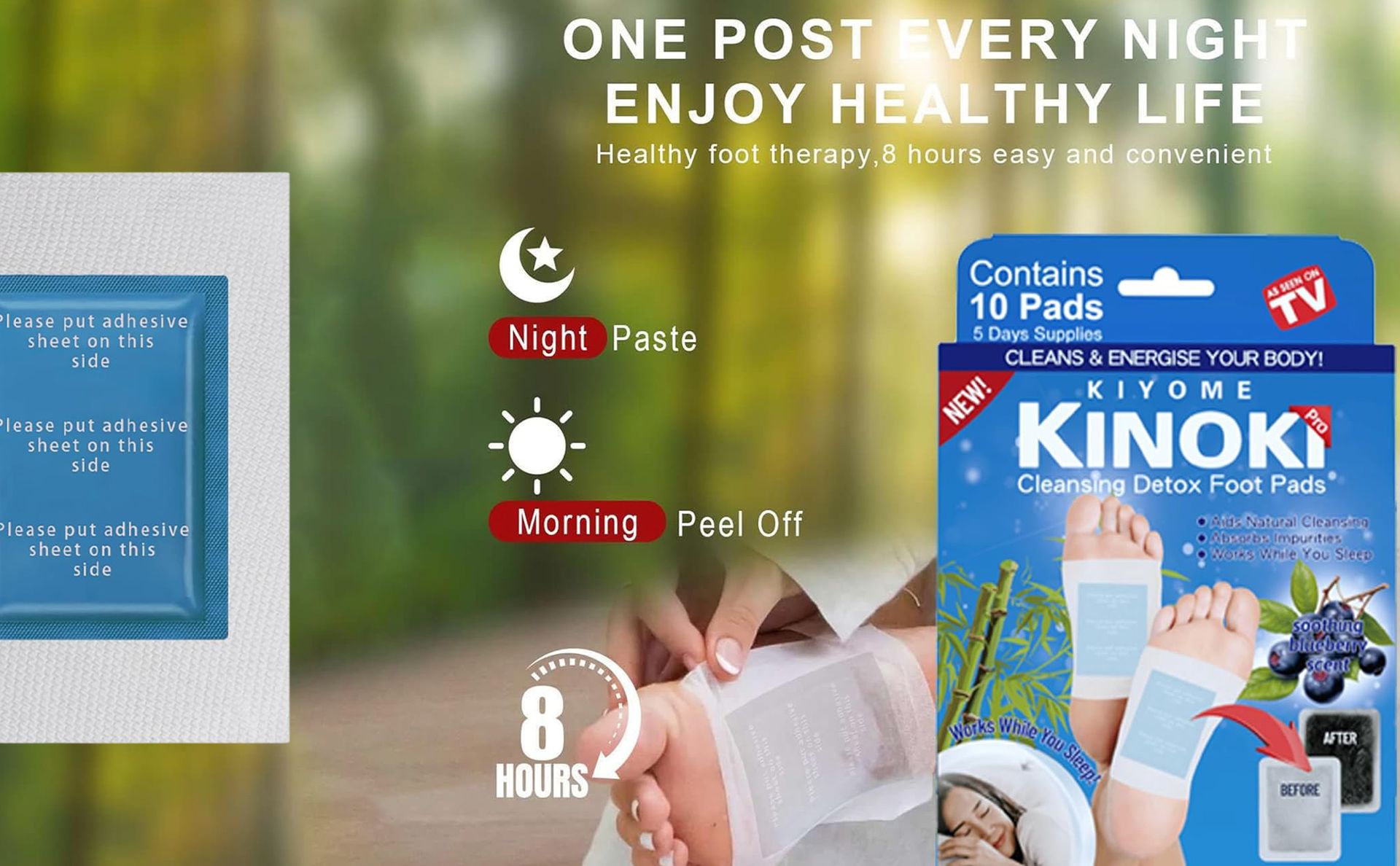 Kliffoo Detox Foot Patches for Remove Toxins,10 Pads Blueberry Deep Cleansing Foot Pad for Weight loss & Detoxification, Relieve Fatigue, Pain & Stress Relief Sleep feet Patch for Men & Women (Blueberry10 Pads)